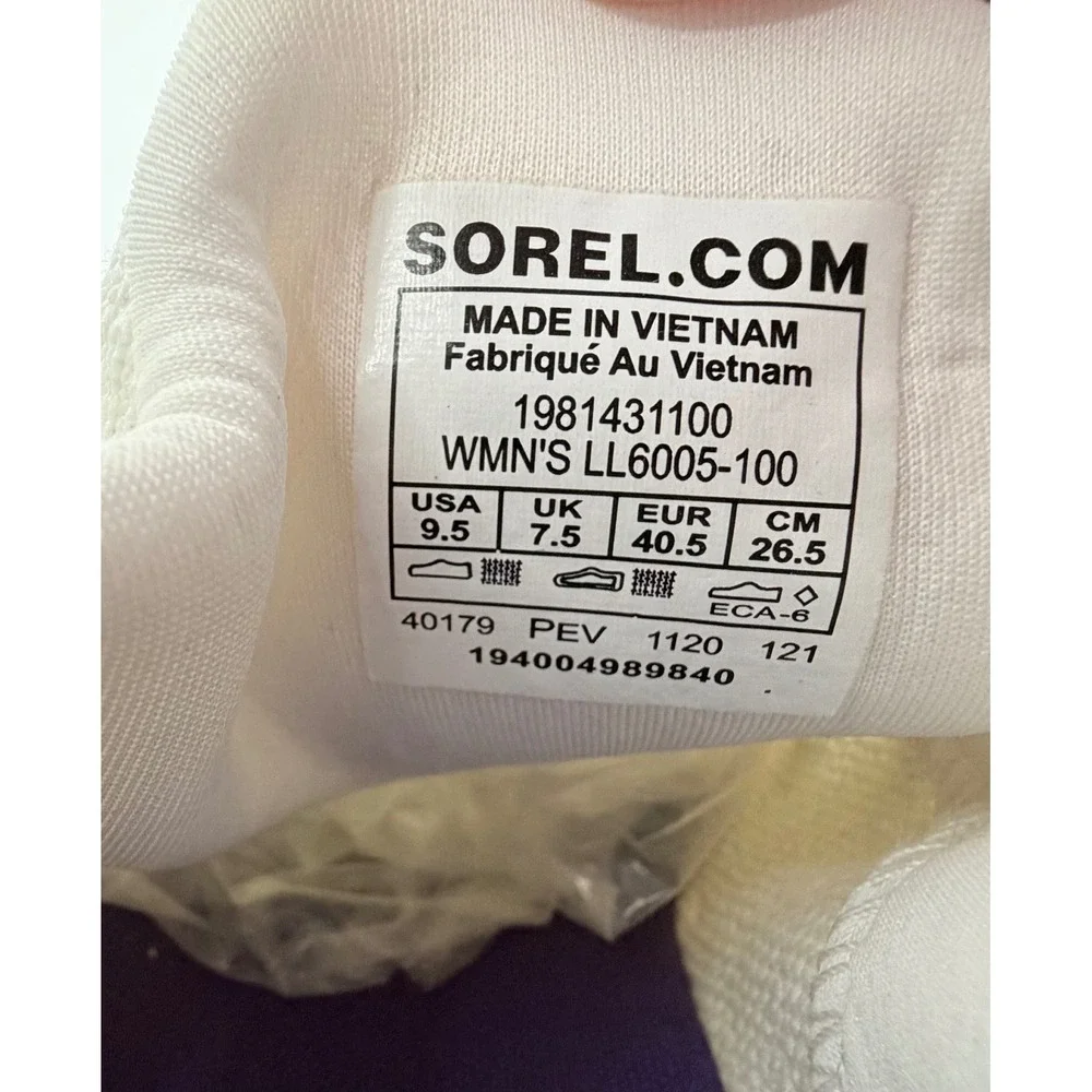 Sorel Kinetic Impact Lace Sneakers Womens 9.5 White Grey Purple LL6005-100